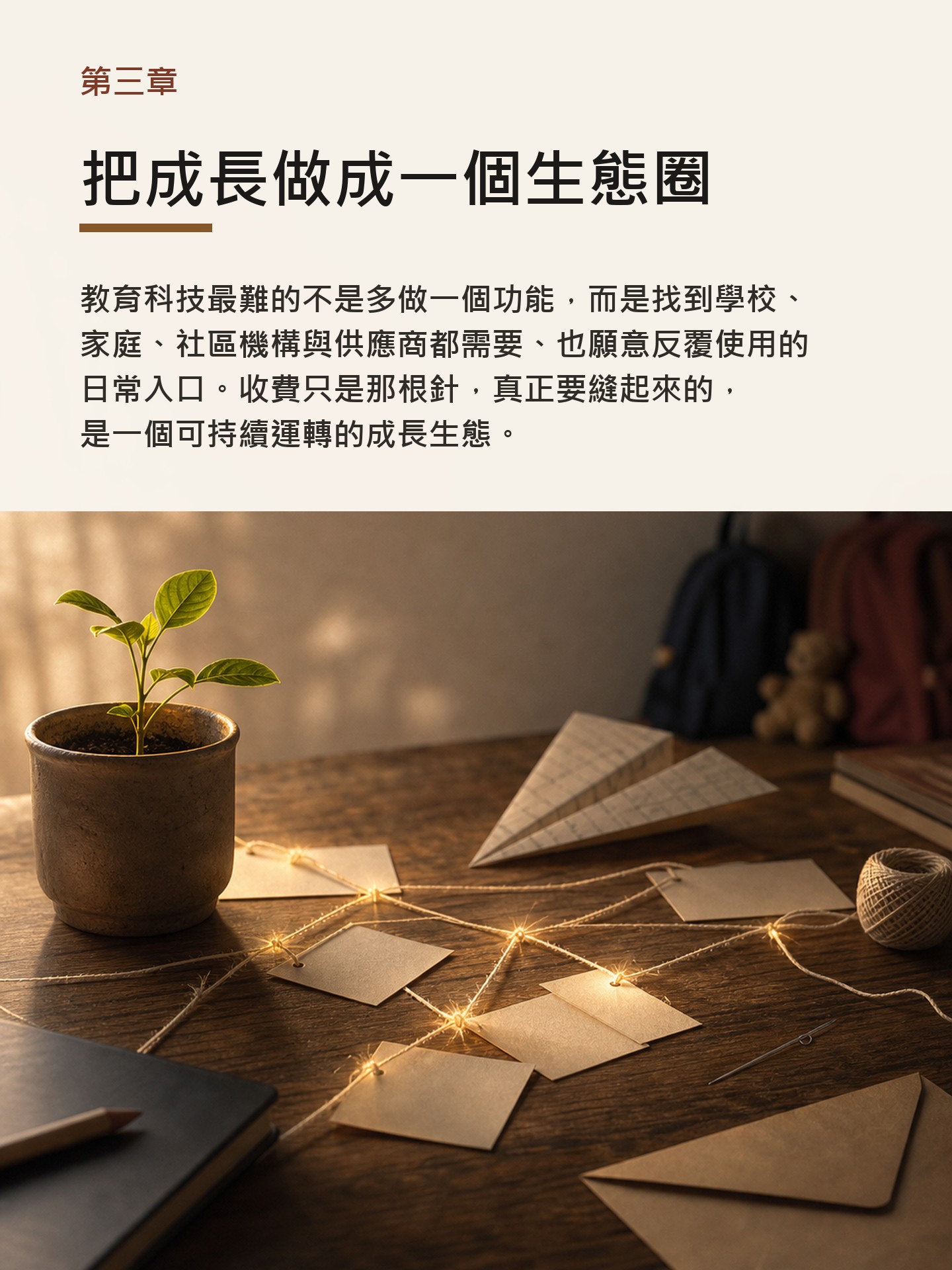 第三章〈把成長做成一個生態圈〉章節頁預覽。